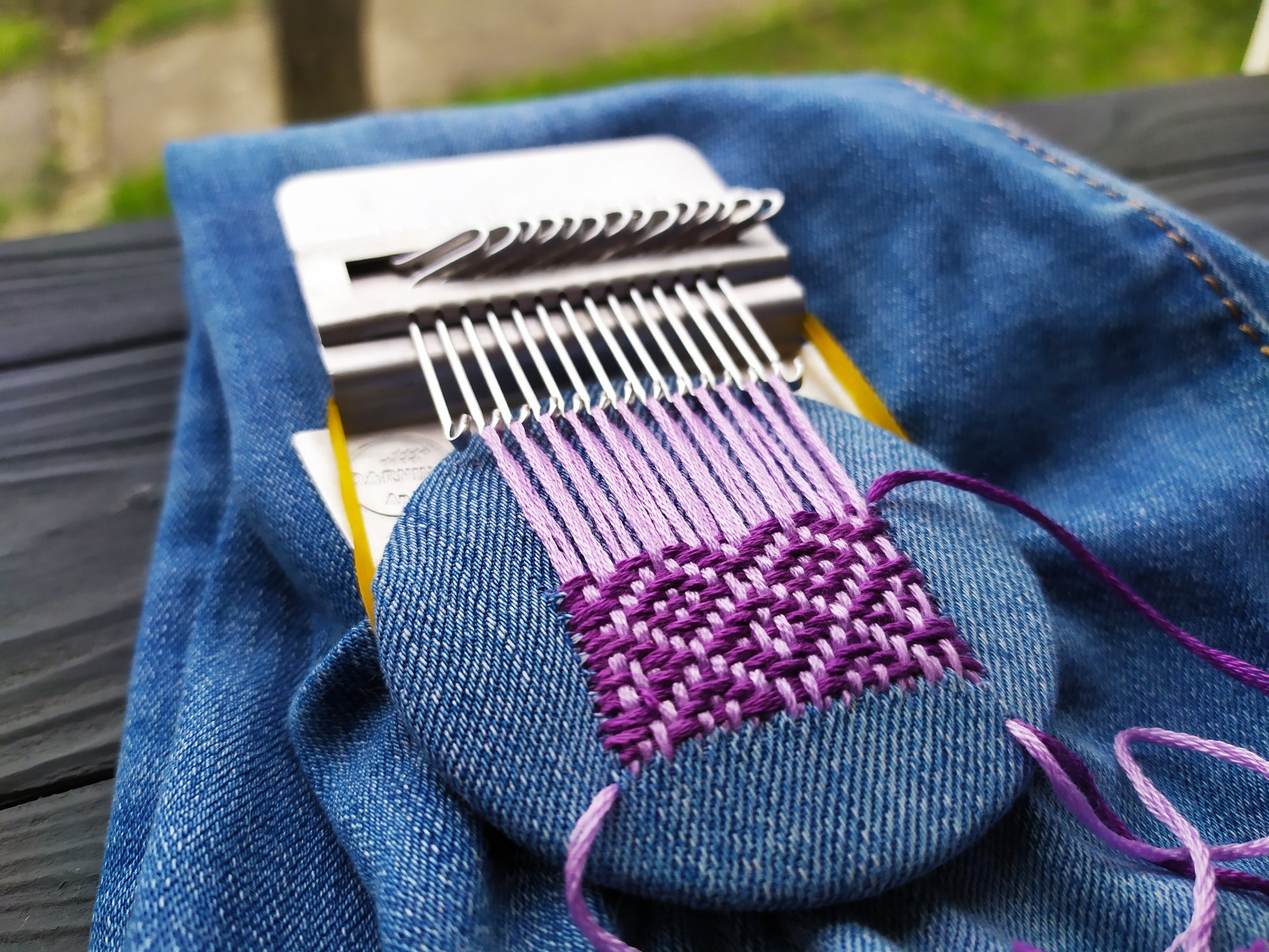 Darning Loom, Small Weaving Loom for Visible Mending Jeans, Weave